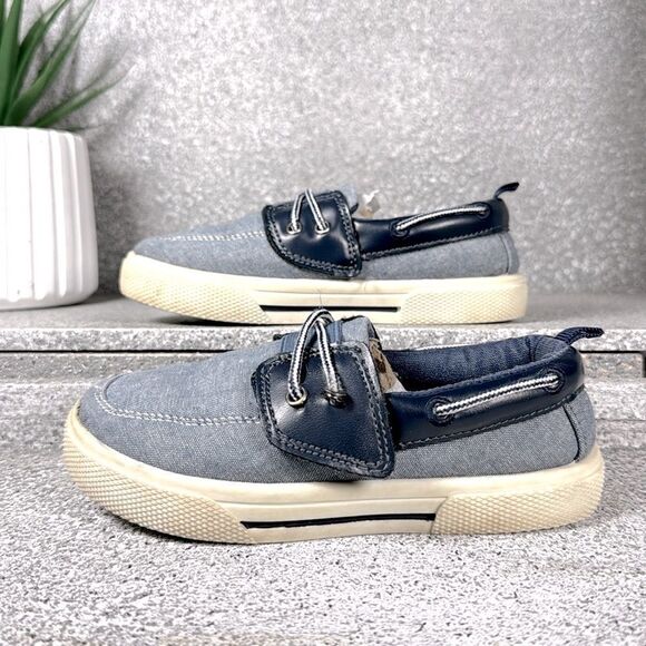 Tombik Denim Boat Shoes Loafers Velcro Toddler Size 10 - Picture 1 of 8